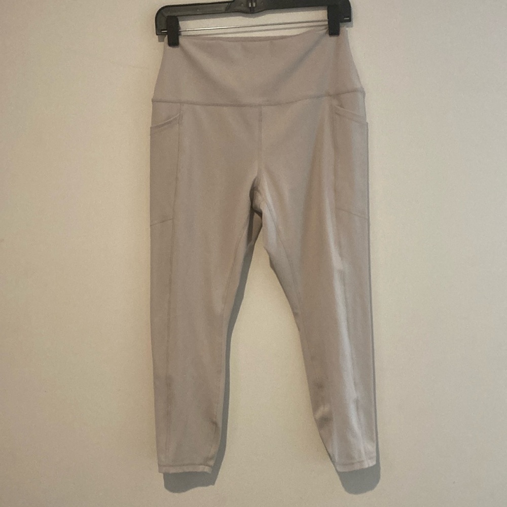 RBX workout leggings tan women’s large yoga casual pockets